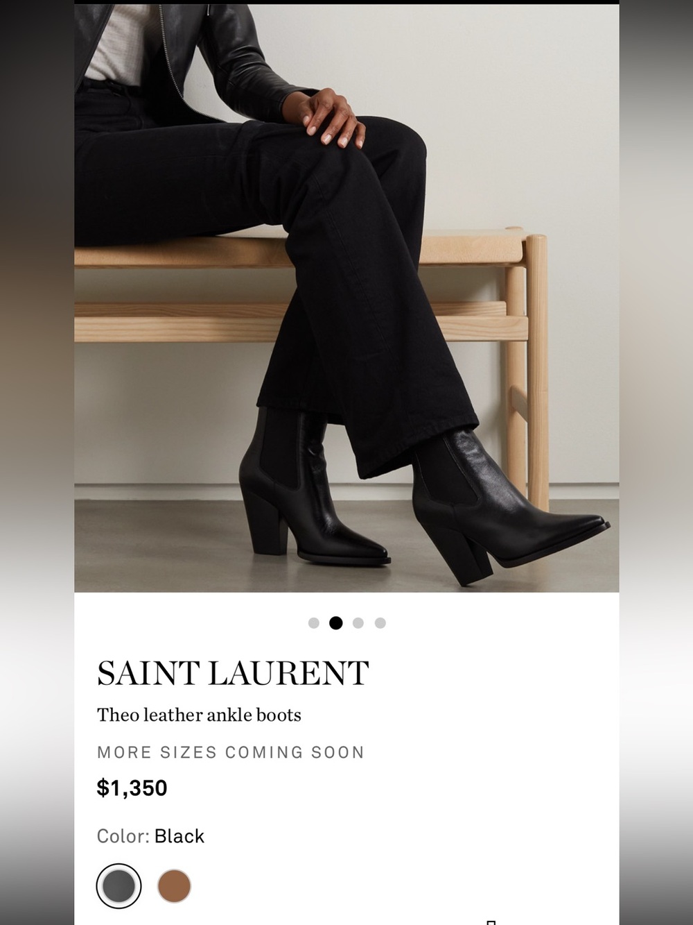 SAINT LAURENT- Theo leather ankle boots retail $1350 black size 37